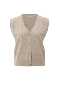 Knit Sweater Vest With Asymmetric Buttons