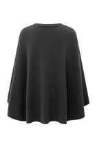 Load image into Gallery viewer, Wool &amp; Cashmere Blend Poncho with Tie Belt - Oyster Black
