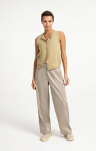 Load image into Gallery viewer, Knitted top with button detail - Olive Grey Green
