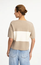 Load image into Gallery viewer, Knit Top with block stripe detail

