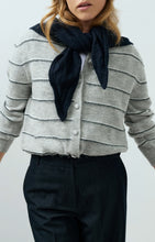 Load image into Gallery viewer, Cotton Blend Knitted Triangle Scarf - Black
