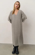 Load image into Gallery viewer, Knit V Neck Dress - Brown Grey
