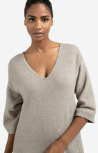 Load image into Gallery viewer, Knit V Neck Dress - Brown Grey

