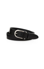 Load image into Gallery viewer, Leather Belt with rounded buckle - Black
