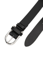 Load image into Gallery viewer, Leather Belt with rounded buckle - Black
