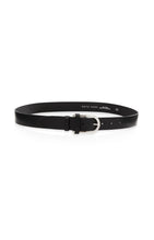Load image into Gallery viewer, Leather Belt with rounded buckle - Black
