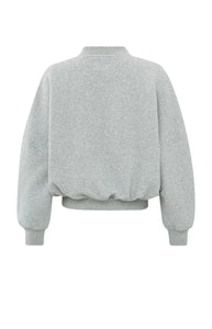 Sweatshirt Bomber Jacket - Medium Grey