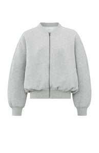 Sweatshirt Bomber Jacket - Medium Grey