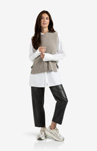 Load image into Gallery viewer, Long Blouse with Removable Collar &amp; Cuffs - White
