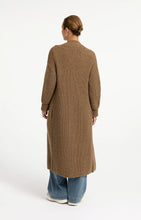 Load image into Gallery viewer, Long Chunky Knit Cardigan - Otter Brown Melange
