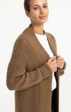 Load image into Gallery viewer, Long Chunky Knit Cardigan - Otter Brown Melange
