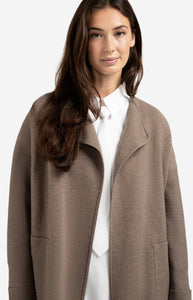 Long Coatigan - Brown Melange