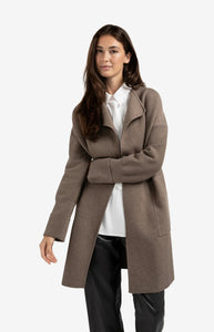 Long Coatigan - Brown Melange