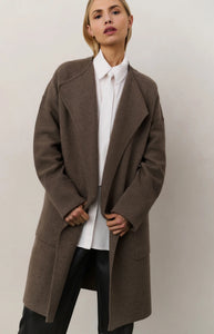 Long Coatigan - Brown Melange