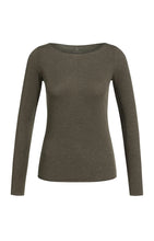 Load image into Gallery viewer, Long Sleeve Boat Neck Top - Slate Brown
