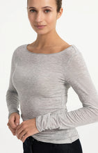 Load image into Gallery viewer, Boat Neck Long Sleeve Top - Grey
