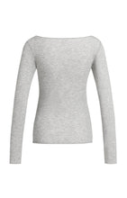 Load image into Gallery viewer, Boat Neck Long Sleeve Top - Grey
