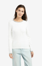 Load image into Gallery viewer, Long Sleeve Top with contrast - White
