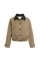 Load image into Gallery viewer, Jacket with contrast collar - Teak Brown Melange
