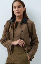 Load image into Gallery viewer, Jacket with contrast collar - Teak Brown Melange
