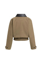 Load image into Gallery viewer, Jacket with contrast collar - Teak Brown Melange
