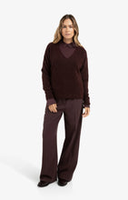 Load image into Gallery viewer, Mesh Long Sleeve Top with removable cuffs - Burgundy
