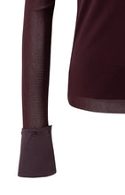 Load image into Gallery viewer, Mesh Long Sleeve Top with removable cuffs - Burgundy
