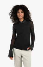 Load image into Gallery viewer, Mesh Long Sleeve Top with removable cuffs - Black

