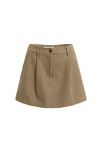 Load image into Gallery viewer, Skort with pleat detail - Teak Brown
