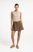 Load image into Gallery viewer, Skort with pleat detail - Teak Brown
