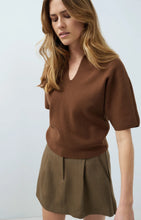 Load image into Gallery viewer, Skort with pleat detail - Teak Brown
