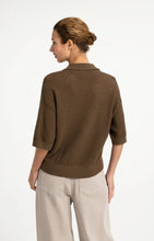 Load image into Gallery viewer, Mesh stitch knit cardigan - Teak Brown
