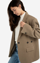 Load image into Gallery viewer, Oversized Blazer with Sleeve Detail - Caper Melange
