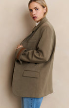 Load image into Gallery viewer, Oversized Blazer with Sleeve Detail - Caper Melange
