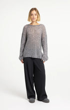 Load image into Gallery viewer, Wool/Cashmere Blend Oversized Cable Sweater - Grey
