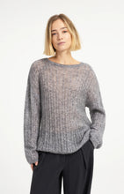 Load image into Gallery viewer, Wool/Cashmere Blend Oversized Cable Sweater - Grey
