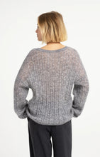 Load image into Gallery viewer, Wool/Cashmere Blend Oversized Cable Sweater - Grey
