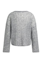 Load image into Gallery viewer, Wool/Cashmere Blend Oversized Cable Sweater - Grey

