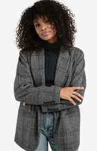 Load image into Gallery viewer, Oversized checked wool blend blazer
