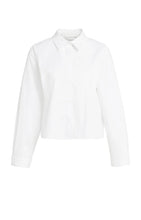 Load image into Gallery viewer, Poplin cotton blend blouse with adjustable waist - White
