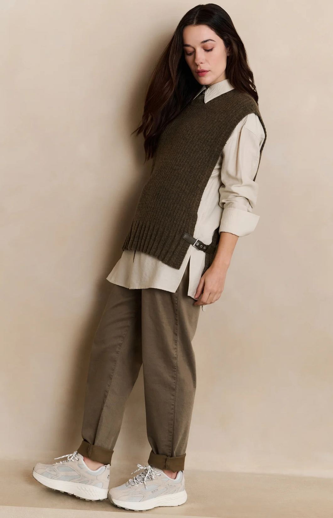 Sleeveless Sweater - Caper Melange
