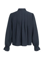 Load image into Gallery viewer, Sheer Pleated Blouse - Cat Black
