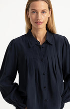 Load image into Gallery viewer, Sheer Pleated Blouse - Cat Black
