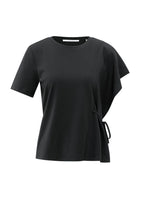 Load image into Gallery viewer, Cotton blend top with tie detail - Black
