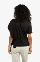 Load image into Gallery viewer, Cotton blend top with tie detail - Black
