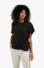 Load image into Gallery viewer, Cotton blend top with tie detail - Black
