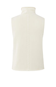 Sleeveless Sweater with Cable Detail - Off White