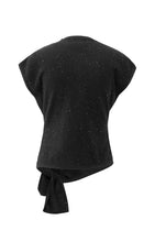 Load image into Gallery viewer, Sleeveless Sweater with knot detail and shimmer - Black
