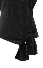 Load image into Gallery viewer, Sleeveless Sweater with knot detail and shimmer - Black
