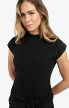 Load image into Gallery viewer, Sleeveless Sweater with knot detail and shimmer - Black
